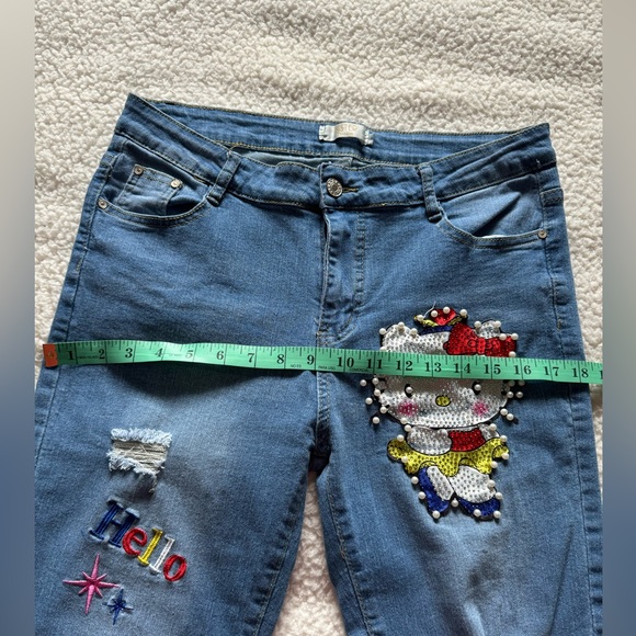 Sister fashion hello kitty blue denim jeans - Picture 12 of 13
